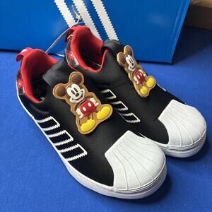 Adidas Superstar 360 Disney Mickey Mouse Slip On Shoes Black Toddler Size 2 New